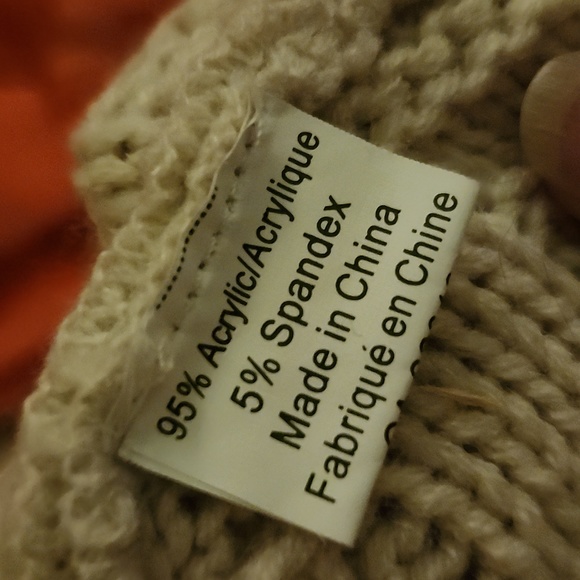 HARMONY Handmade Cable Knit Cardigan, One Size (Fits XL), Cream Coloured, Open - Picture 3 of 4